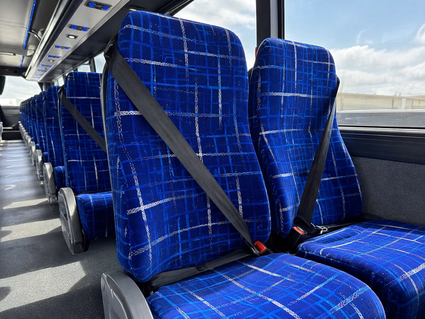 56 passenger charter bus inside