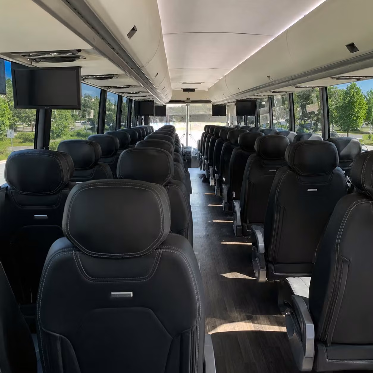 allen charter bus interior